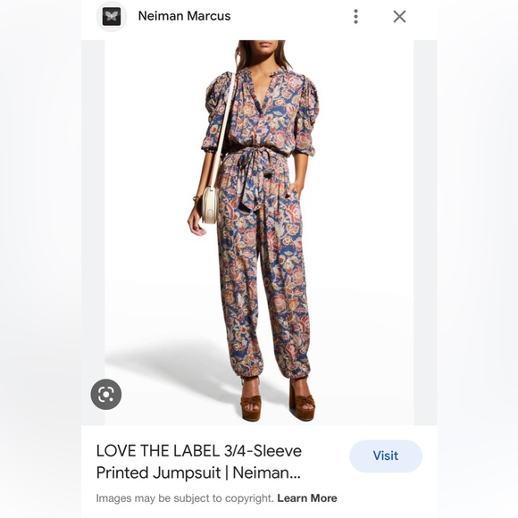 love the label Pants - LOVE THE LABEL Printed 3/4-Sleeve Jumpsuit in Multicolor Paisley